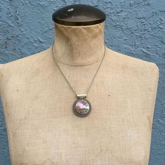 Vintage Abalone Pendant by Mark Wasserman Samara Jewelry - Picture 3 of 7